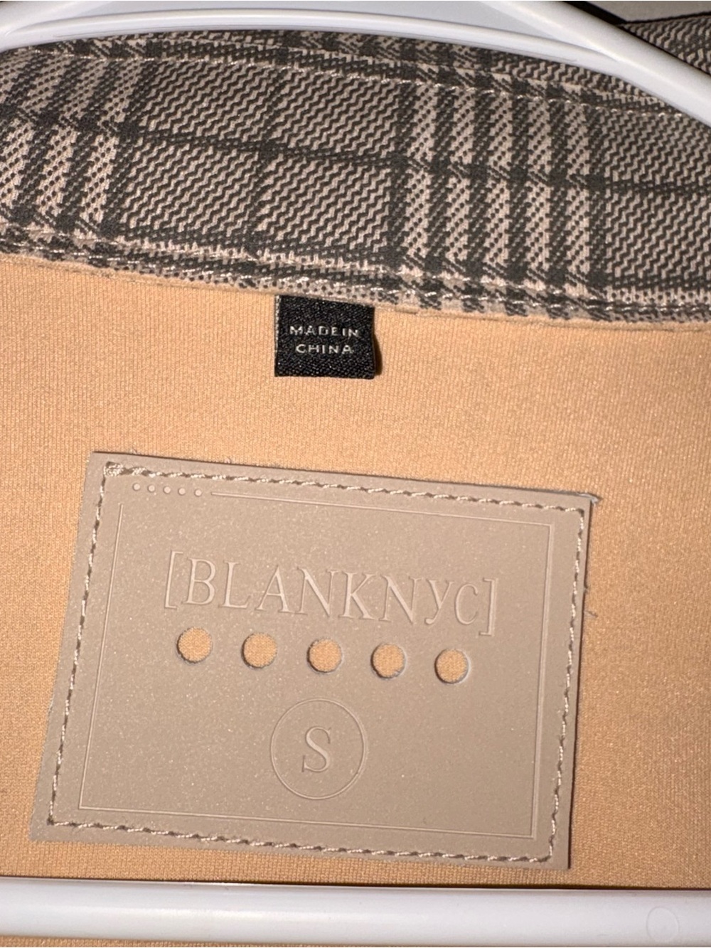 [BLANKNYC] Gray Glen Plaid Asymmetric Moto Jacket Buckle Waist Women's Small - Picture 3 of 4